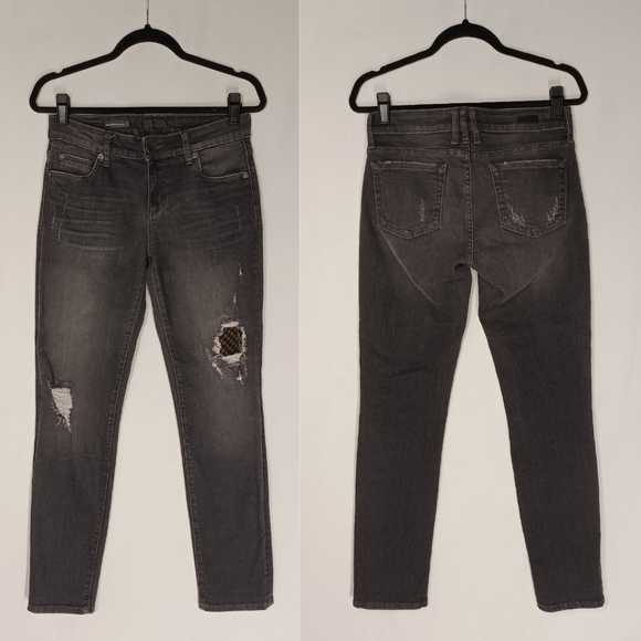 KUT FROM THE KLOTH Faded Gray Wash Distressed Catherine Boyfriend X-Small Jeans - Picture 9 of 9